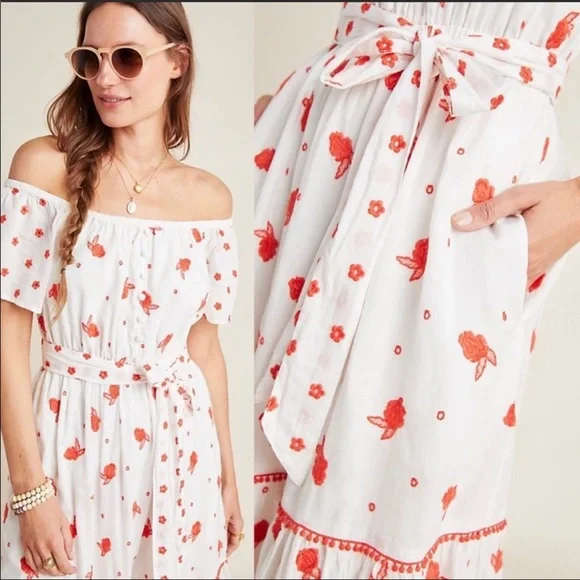 NWT Anthropologie Maeve Embroidered Floral  Esme Dress Size XSP - Picture 3 of 15